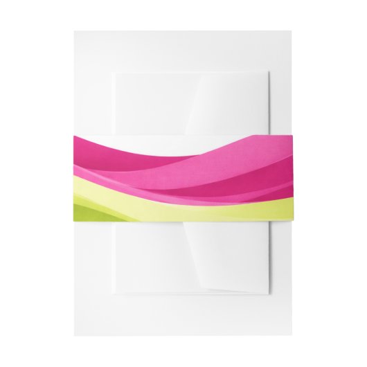 Fuchsia en limoengroene moderne trouw uitnodigingen wikkel (Voorkant Voorbeeld)