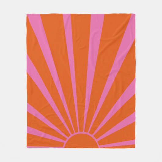 Fuchsia en Oranje esthetische kleurrijke zonnestra Fleece Deken (Voorkant)