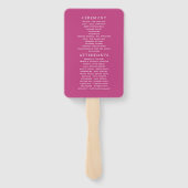 Fuchsia en Paars Shabby Wedding Programme Handwaaier (Achterkant)
