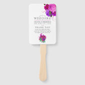 Fuchsia en Paars Shabby Wedding Programme Handwaaier (Voorkant)