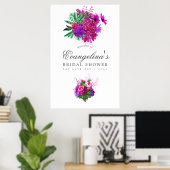  Fuchsia en Paars Vrijgezellenfeest Welkom Poster (Thuiskantoor)