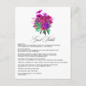  Fuchsia en Paarse bruiloft — Gegevens Informatiekaartje (Voorkant)