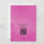 Fuchsia en Paarse Floral QR Code Weddenschap Kaart (Achterkant)