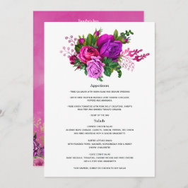  Fuchsia en Paarse Floral Wedding Menu