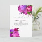 -Fuchsia en Paarse-shabby-partij Kaart (Staand voorkant)