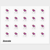 Fuchsia en Paarse shabby Wedding Ronde Sticker (Vel)