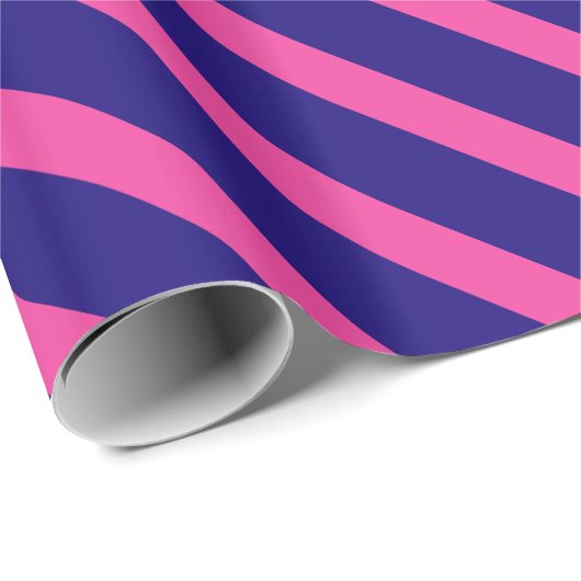 Fuchsia en Paarse Stripes Cadeaupapier (Rol Hoek)