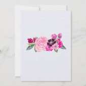 Fuchsia en Plum Bloemen Huwelijksuitnodigingen Kaart (Achterkant)