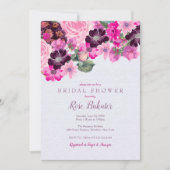 Fuchsia en Plum Floral Vrijgezellenfeest Kaart (Voorkant)
