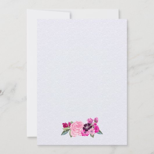 Fuchsia en Plum Floral Vrijgezellenfeest Kaart (Achterkant)