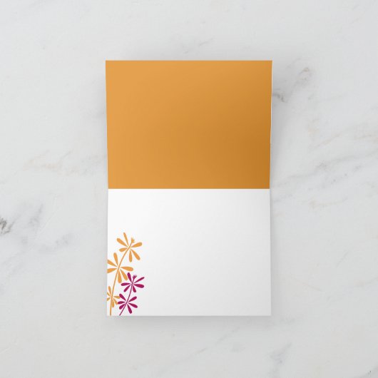 Fuchsia en Sinaasappel Bedankt Kaarten (Binnen)