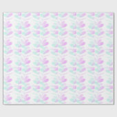 Fuchsia en Turoquoise Bladeren Inpakpapier (Vlak)