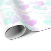 Fuchsia en Turoquoise Bladeren Inpakpapier (Rol Hoek)