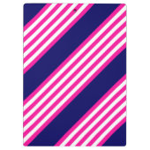Fuchsia en white vijf strepen patroon met blauw klembord (Achterkant)