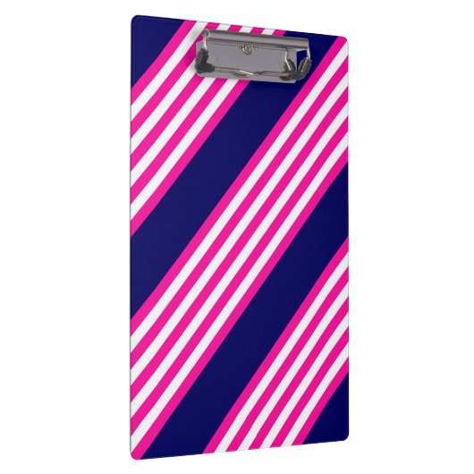 Fuchsia en white vijf strepen patroon met blauw klembord (Rechts)