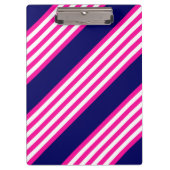 Fuchsia en white vijf strepen patroon met blauw klembord (Voorkant)