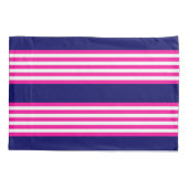 Fuchsia en white vijf strepen patroon met blauw kussensloop (Achterkant)