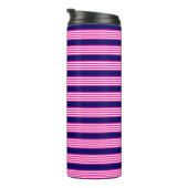 Fuchsia en white vijf strepen patroon met blauw thermosbeker (Geroteerd rechts)