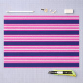 Fuchsia en white vijf strepen patroon met blauw tissuepapier (Craft)