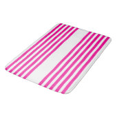 Fuchsia en wit vijf strepen patroon badmat (Gekanteld)