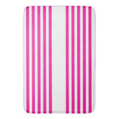 Fuchsia en wit vijf strepen patroon badmat (Voorkant Verticaal)