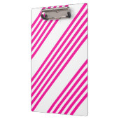 Fuchsia en wit vijf strepen patroon klembord (Links)