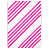 Fuchsia en wit vijf strepen patroon klembord (Achterkant)