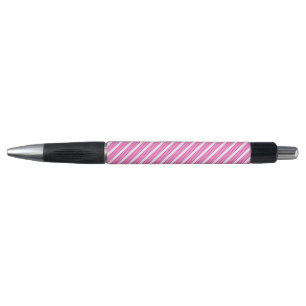Fuchsia en wit vijf strepen patroon pen