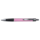 Fuchsia en wit vijf strepen patroon pen (Achterkant)