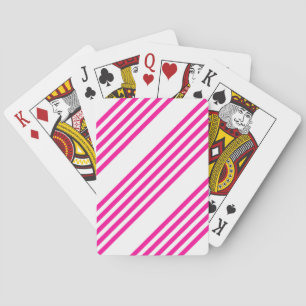 Fuchsia en wit vijf strepen patroon pokerkaarten