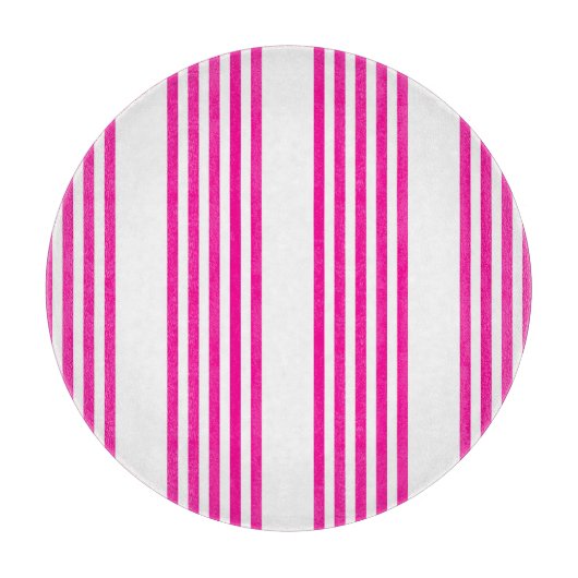 Fuchsia en wit vijf strepen patroon snijplank (Voorkant)