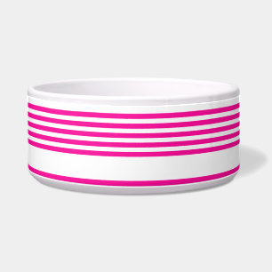 Fuchsia en wit vijf strepen patroon voerbakje