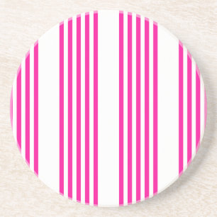 Fuchsia en wit vijf strepen patroon zandsteen onderzetter