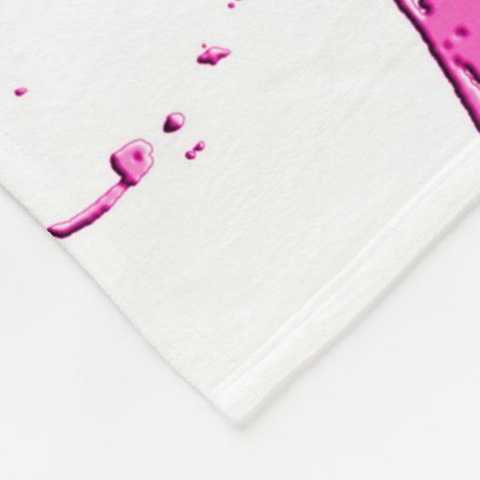 Fuchsia en Witte Aangepaste Foto met Naam Fleece Deken (Hoek)