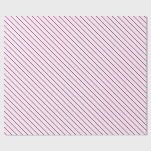 Fuchsia en witte diagonale gestreepte geschenkverp cadeaupapier (Vlak)