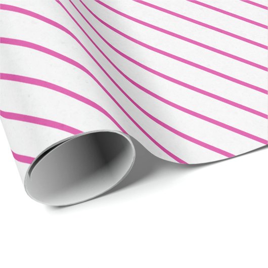 Fuchsia en witte diagonale gestreepte geschenkverp cadeaupapier (Rol Hoek)