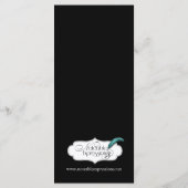 Fuchsia en zwart bloemenfiligraan bruiloft Menu (Achterkant)