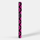 Fuchsia- en zwart diamantpatroon Case-Mate iPhone case (Achterkant / Rechts)