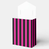 Fuchsia en zwarte snoepjes strepen bedankdoosjes (Geopend)