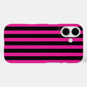 Fuchsia en zwarte snoepjes strepen Case-Mate iPhone case (Achterkant (horizontaal))