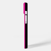 Fuchsia en zwarte snoepjes strepen Case-Mate iPhone case (Achterkant / Links)
