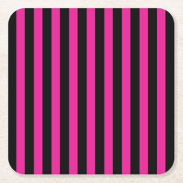 Fuchsia en zwarte snoepjes strepen kartonnen onderzetters