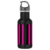 Fuchsia en zwarte snoepjes strepen waterfles (Achterkant)
