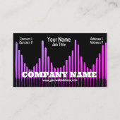 Fuchsia Equalizer Bars Waves Audio Sound DJ Visitekaartje (Voorkant)
