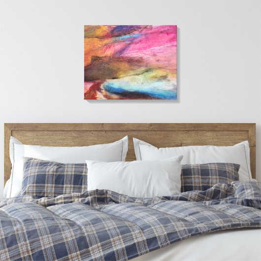 Fuchsia Expression Canvas Afdruk (Insitu (Slaapkamer))