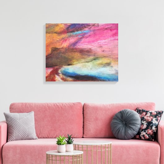 Fuchsia Expression Canvas Afdruk (Insitu (Woonkamer))