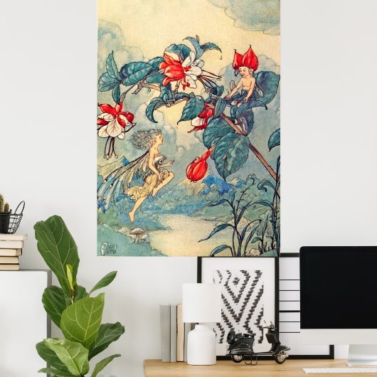 Fuchsia Fairies Poster (Thuiskantoor)