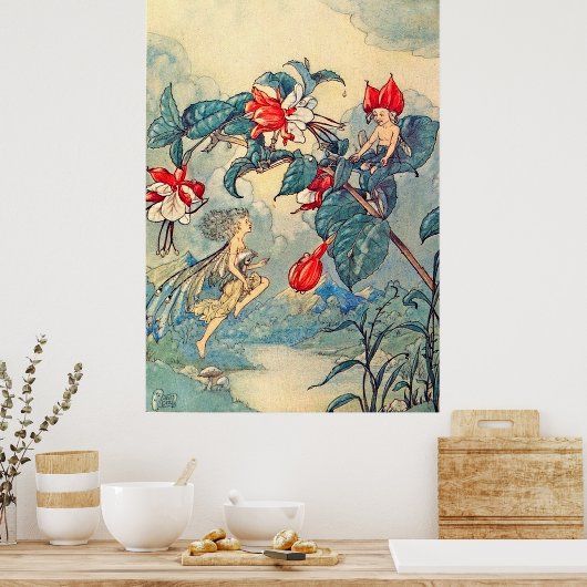 Fuchsia Fairies Poster (Keuken)