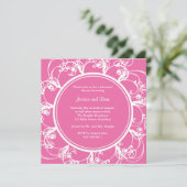 Fuchsia Fancy Floral Rehearsal Dinner Invite Kaart (Staand voorkant)