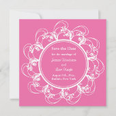 Fuchsia Fancy Floral Save the Date (Voorkant)
